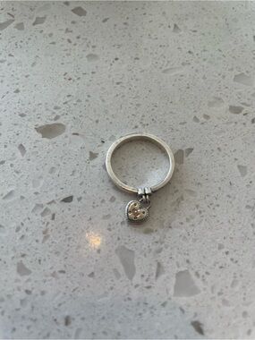 Pandora Silver Heart Dangle Ring